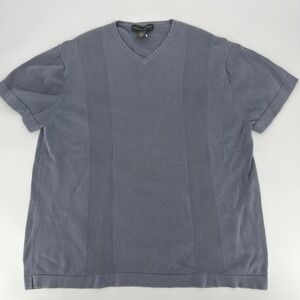Banana Republic Mens V Neck Short Sleeve‎ Knit Sweater Pullover Size XXL Gray